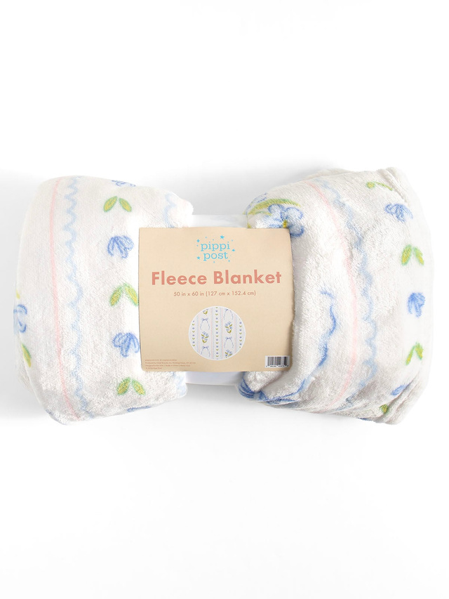 Blue Floral & Coquette Bows Fleece Throw Blanket, 3 of 6