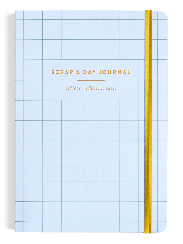 Scrap A Day Junk Journal – The Stuff of Life Blue Grid Cover, 1 of 4