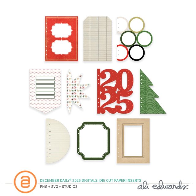 December Daily® 2025 Digital Die Cut Paper Inserts, 1 of 1