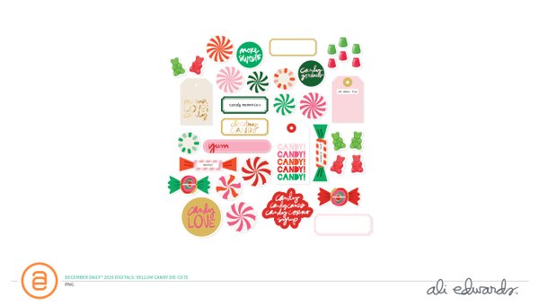 December Daily® 2026 Digital Vellum Candy Die Cuts, 1 of 1