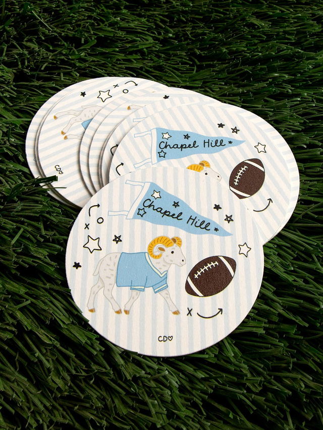 Chapel Hill Football Game Day Paper Coasters - Set of 10, 1 of 3