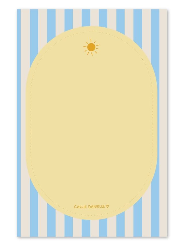 Sunny Striped Coastal-Inspired 4×6 Notepad, 1 of 3