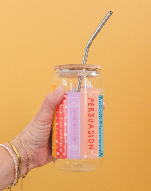 Jane Austen Books Glass Can, 1 of 5