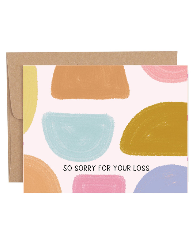Sorry For Your Loss Half Circles Greeting Card, 1 of 1