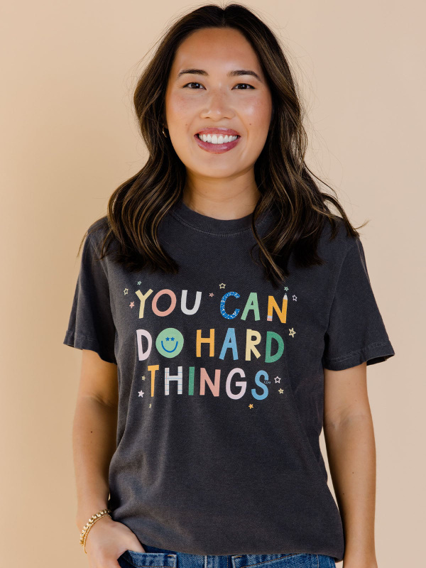 You Can Do Hard Things Tee - Pepper, 1 of 4