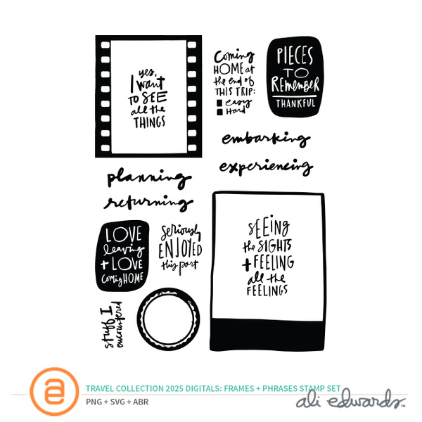 Travel Collection 2025 Frames + Phrases Digital Stamp Set, 1 of 1