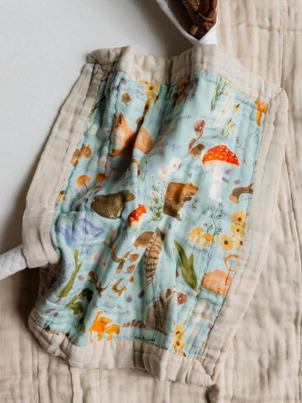 Flora & Fauna Baby Lovey Muslin Blanket, 3 of 6