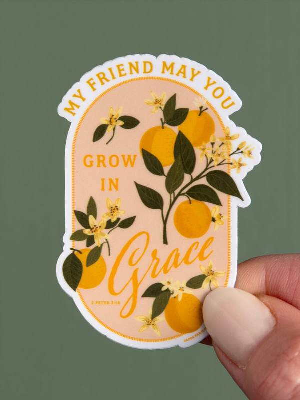 Grow in Grace Orange Faith Decal Sticker, 1 of 2