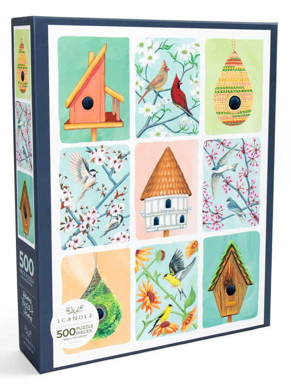 Home Tweet Home Birdhouses Grid - 500 Piece Jigsaw Puzzle, 1 of 7