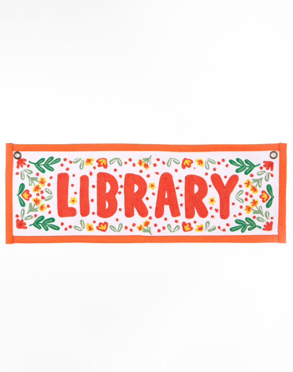 Library Embroidered Canvas Banner, 2 of 3