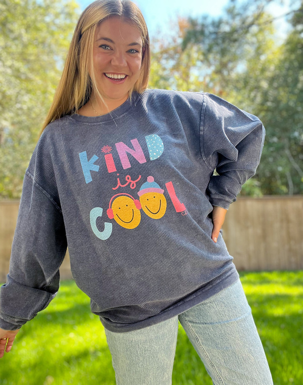 Kind Is Cool : Winter Edition Corded Sweatshirt - Navy, 1 of 3