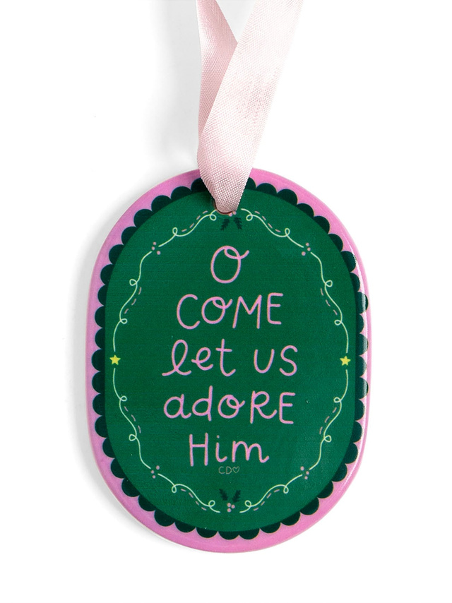 O Come Let Us Adore Him Christmas Ornament, 1 of 2