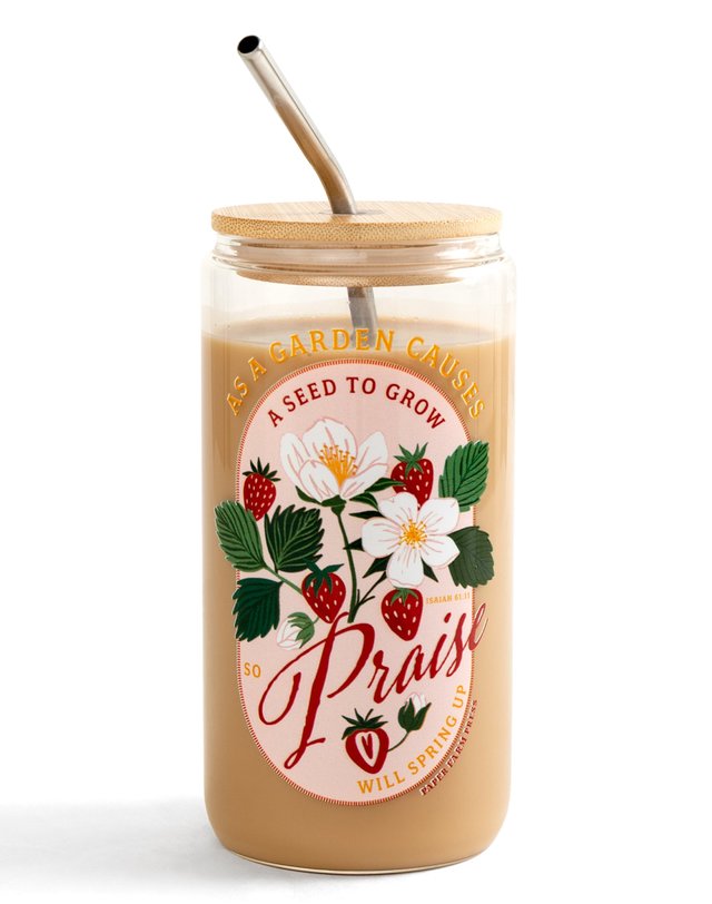 Strawberry Faith 16oz Glass Can, 4 of 6