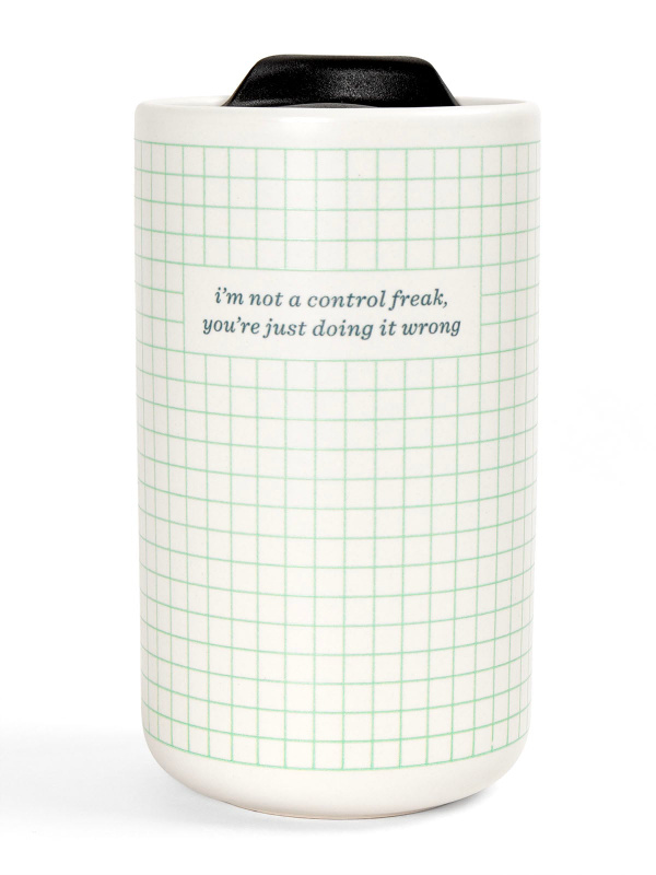 Control Freak Travel Ceramic Coffee Mug, 1 of 1