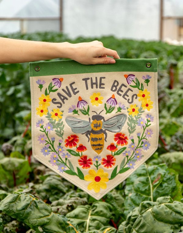 Save The Bees Embroidered Canvas Banner, 2 of 6