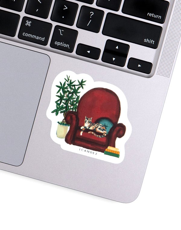 Cozy Cat Decal Sticker, 2 of 2