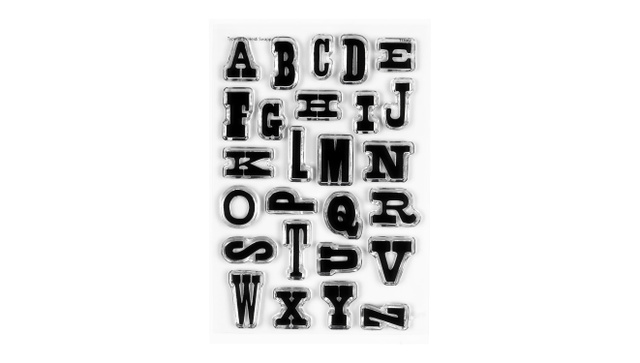 Stamp Set : 4×6 Typeset Alphabet, 1 of 2