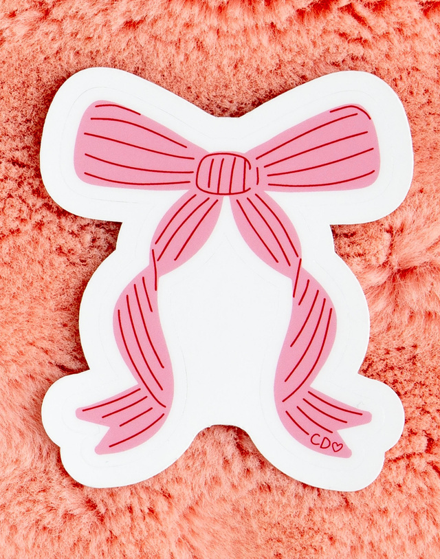 Coquette Frilled Bow Decal Sticker, 1 of 4