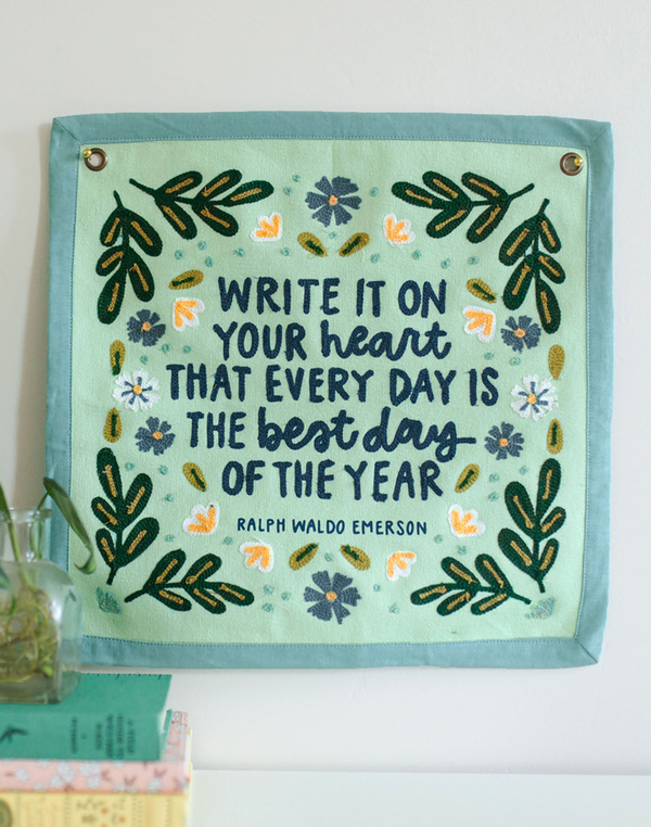 Best Day of the Year Embroidered Canvas Banner, 1 of 4