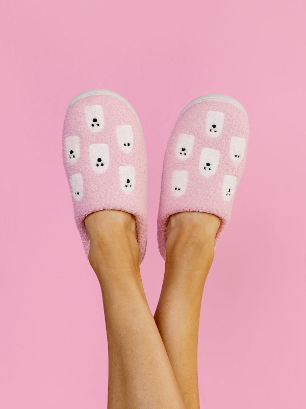 Ghosts Affirmations Halloween Women's Plush House Slippers, 1 of 5