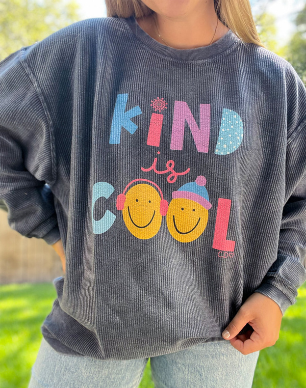 Kind Is Cool : Winter Edition Corded Sweatshirt - Navy, 2 of 3