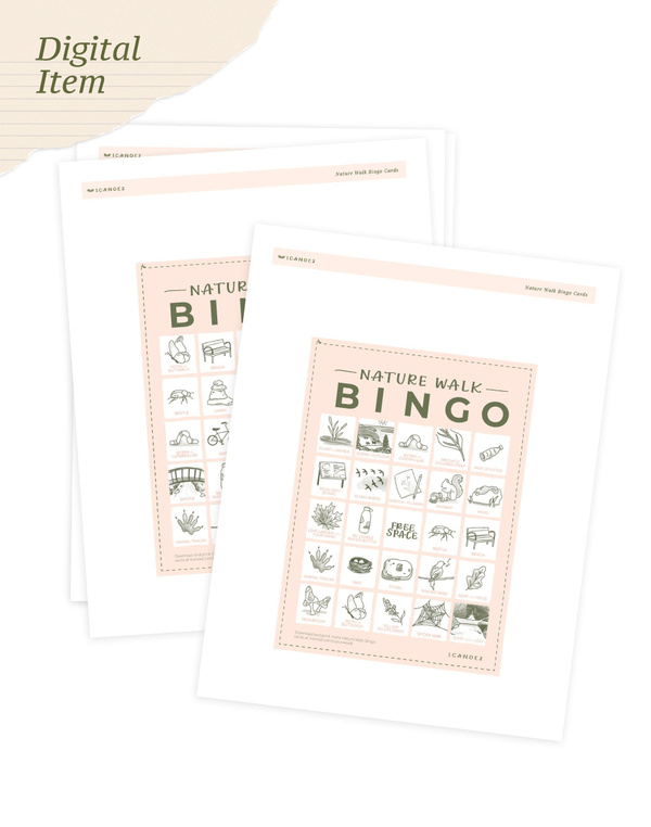 Digital Printable Nature Walk Bingo, 1 of 2