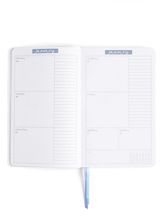 Blue Floral & Bows Petite Planner : 2027 Calendar Year, 11 of 14