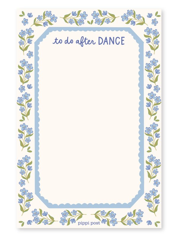 To Do After Dance Blue Floral 4×6 Notepad, 3 of 3