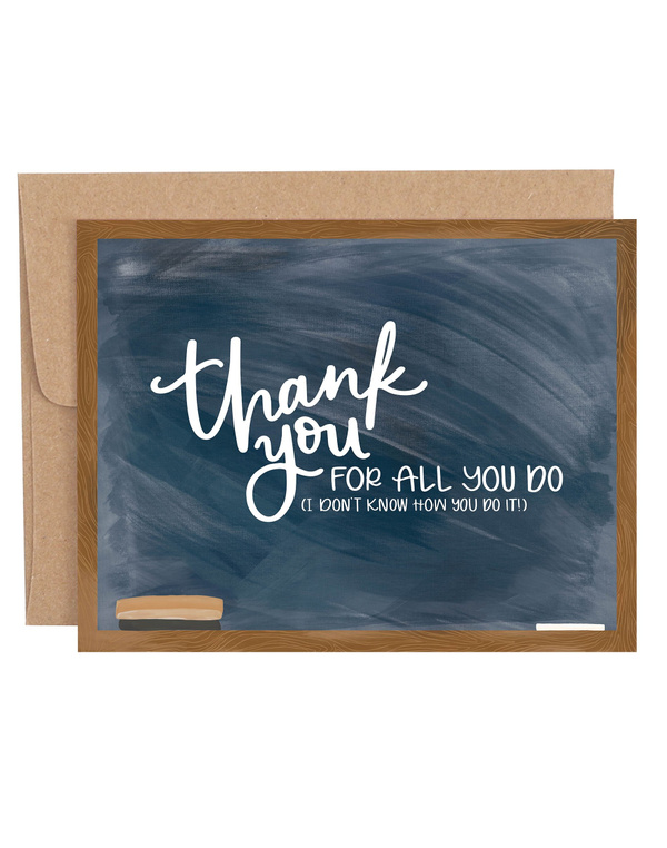 Chalkboard Teacher Appreciation Greeting Card, 1 of 1
