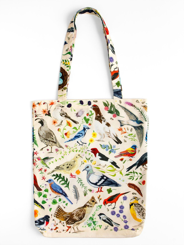 Feathered Friends Birds & Florals Tote Bag, 2 of 4