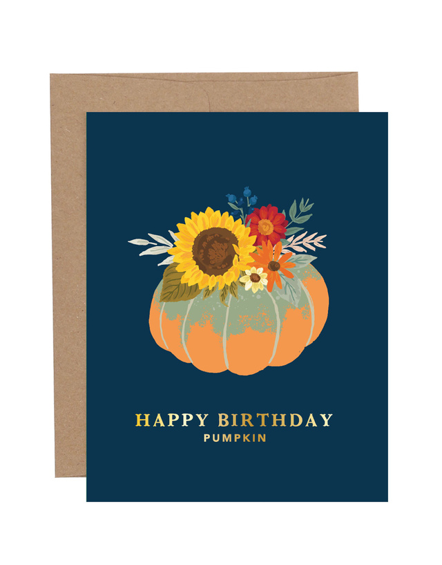 Happy Birthday Pumpkin Greeting Card, 1 of 2