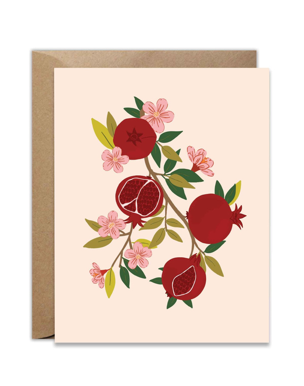 Pomegranate Pattern Greeting Card, 1 of 1