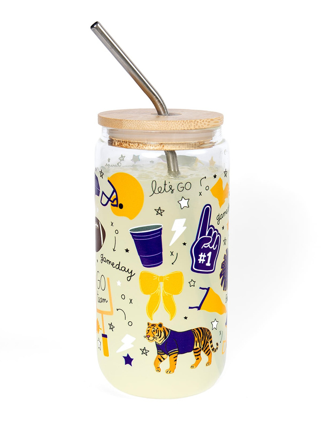 Baton Rouge Football Game Day Glass Can, 2 of 3