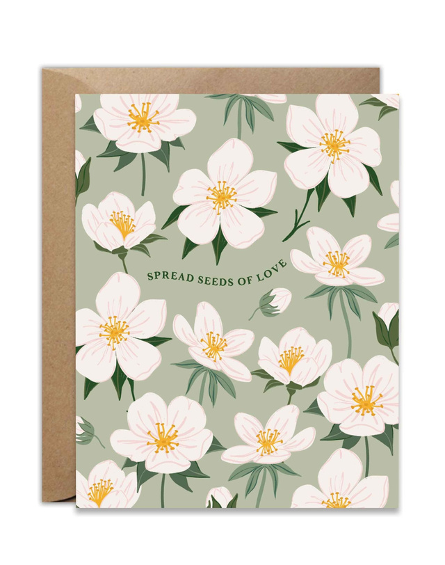 Spread Seeds Of Love Flower Garden Greeting Card, 1 of 1
