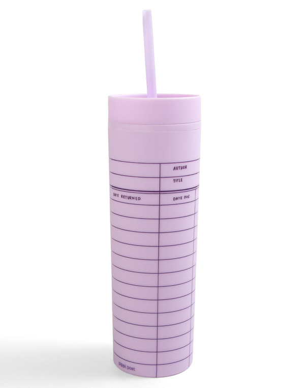 Library Card 16oz Skinny Acrylic Tumbler - Lilac, 3 of 4