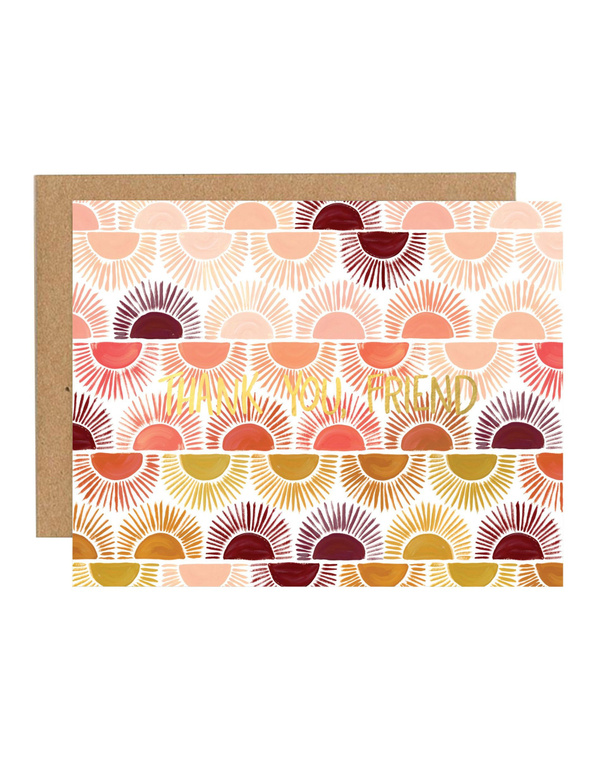 Half Moon Thank You Greeting Card, 1 of 1