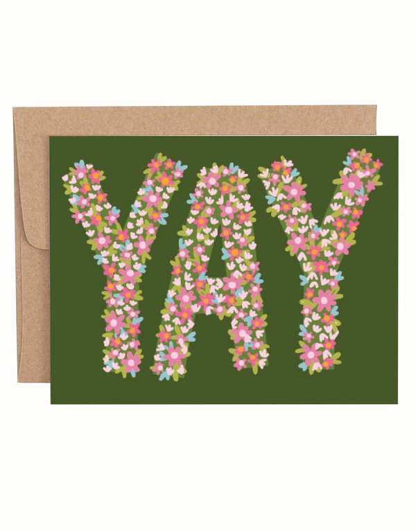 Yay Floral Greeting Card, 1 of 1