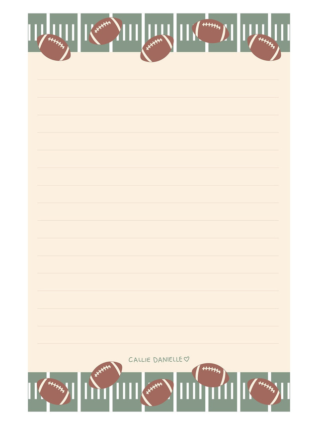 Football Game Day 4×6 Lined Notepad, 1 of 4