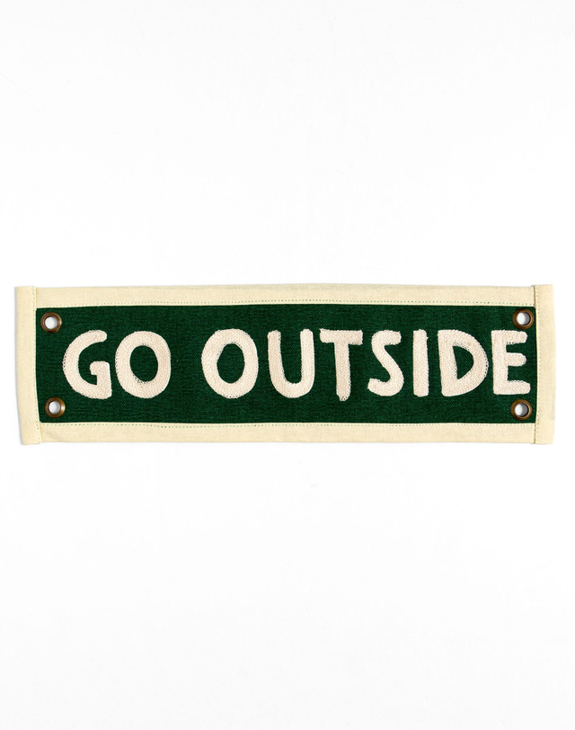 Green Go Outside Embroidered Canvas Banner, 2 of 4