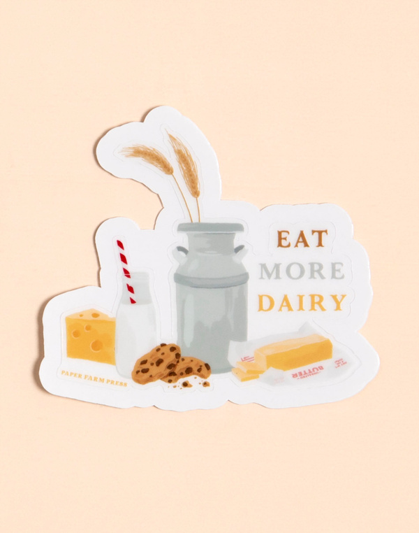 Eat More Dairy Clear Decal Sticker, 2 of 3
