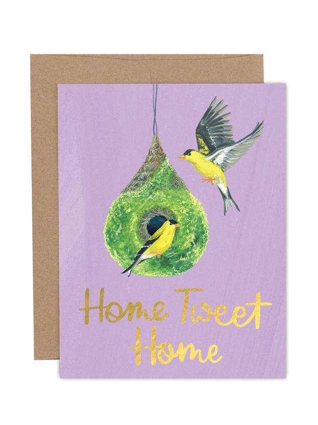 Home Tweet Home Birds Greeting Card, 1 of 1