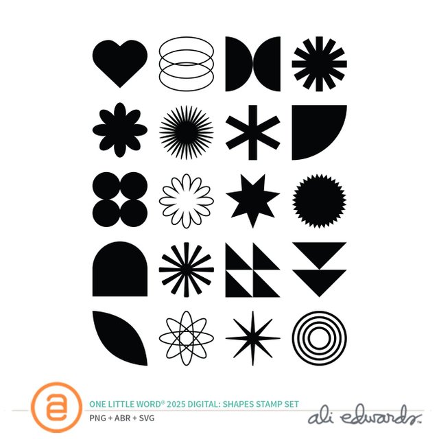 One Little Word® 2025 Shapes Digital Stamp Set	, 1 of 1