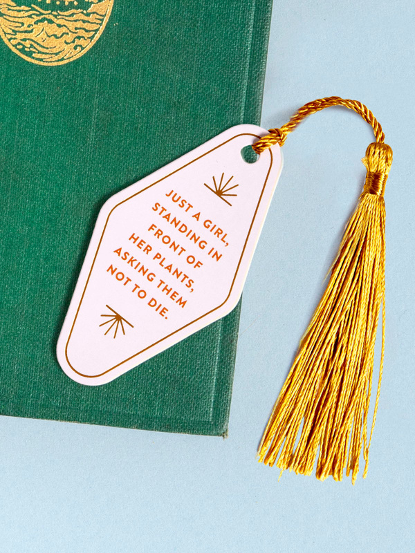 Just A Girl Plant Lover Vegan Leather Bookmark, 3 of 3