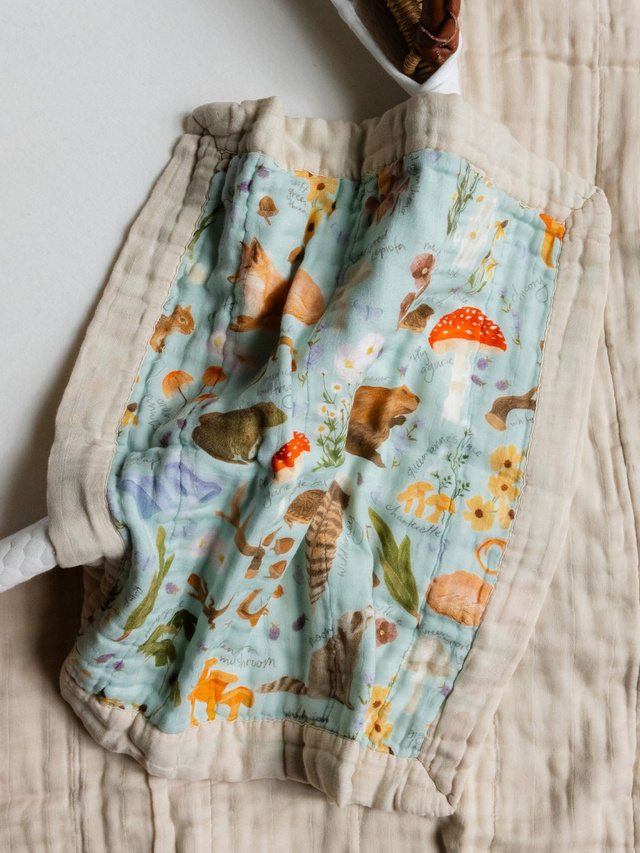 Flora & Fauna Baby Lovey Muslin Blanket, 3 of 6