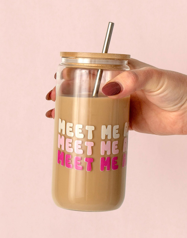 Meet Me At The Court Pickleball Glass Can, 1 of 2