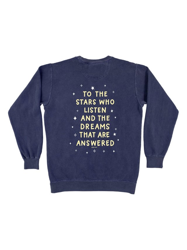 To The Stars Who Listen Romantasy Sweatshirt - True Navy, 3 of 4