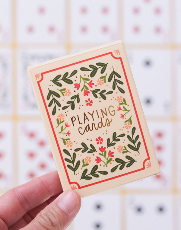 Floral Game Night Set of Playing Cards + Scorekeeping Notebook, 5 of 8