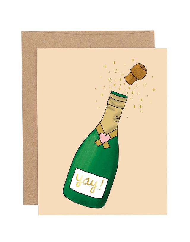 Champagne Yay Greeting Card, 1 of 1