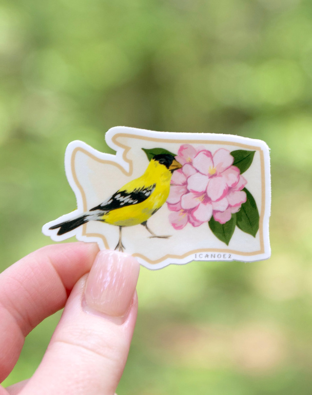 Birds & Blooms Washington Decal Sticker, 2 of 5