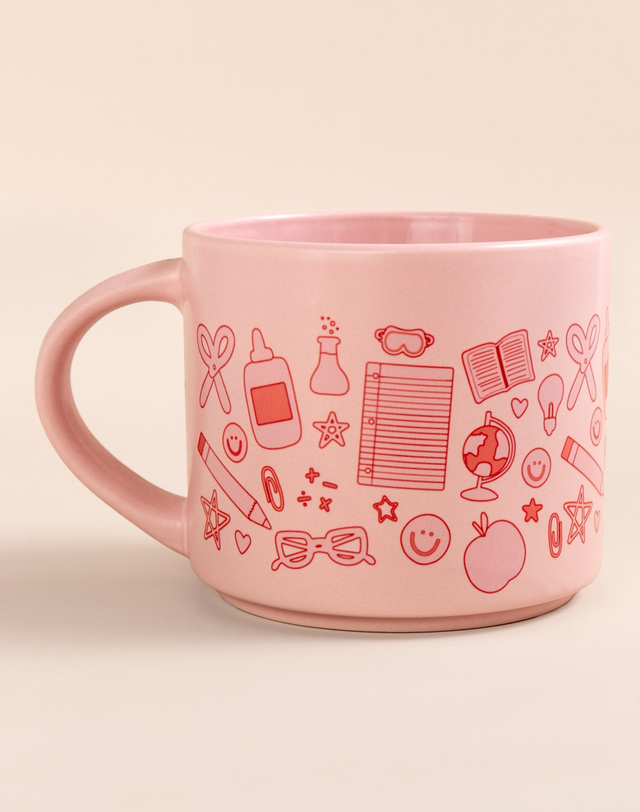 Classroom Icons Ceramic Mug - Pink, 4 of 4